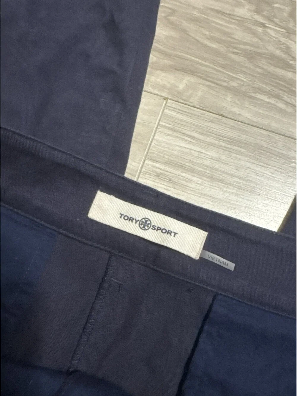 Tory Burch Sport Women’s Navy Silver Trim Slim-Fit Pants 12